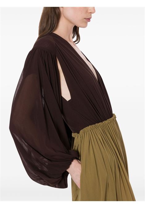 Top con maniche drappeggiate in cioccolato Philosophy Di Lorenzo Serafini - donna PHILOSOPHY DI LORENZO SERAFINI | 110421180102